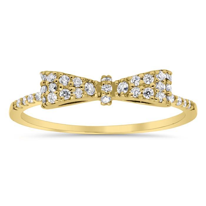 14 Karat Gold Diamond Bow Ring – Bijou Inc.